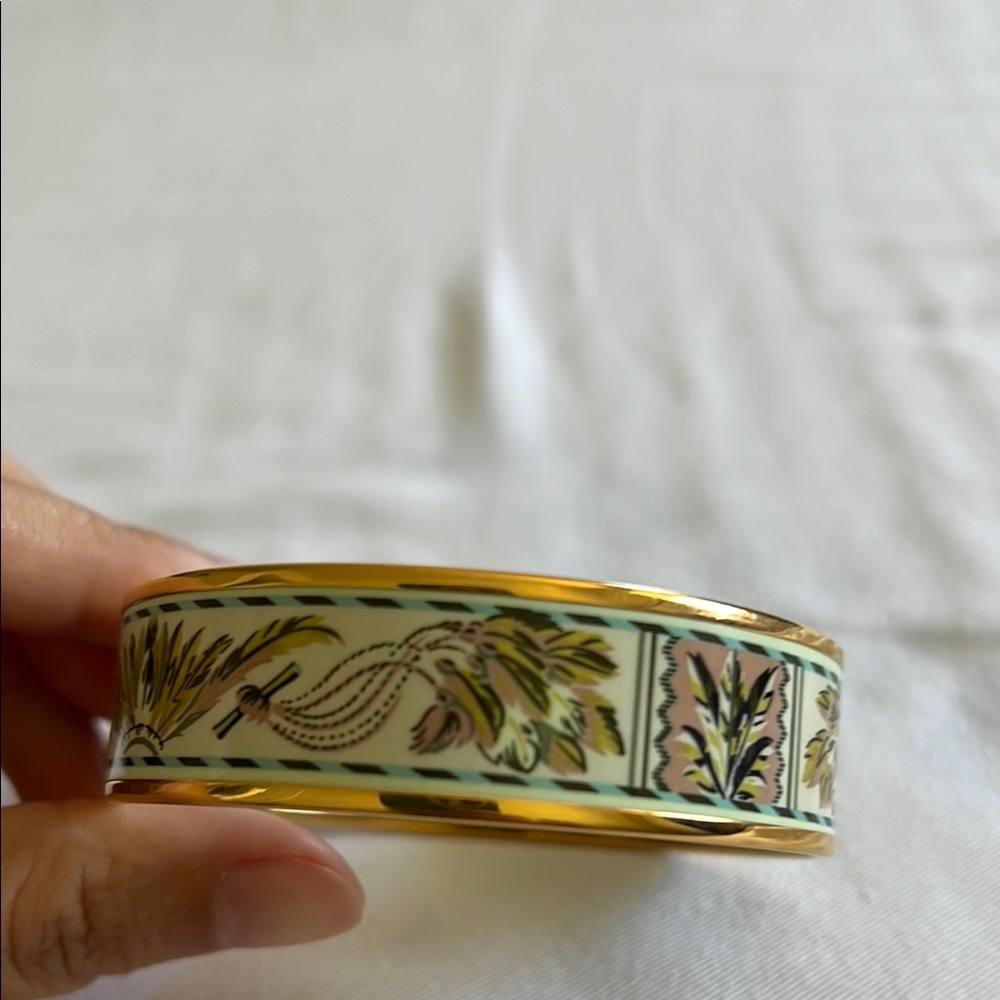 Hermes Gold and Green Bangle